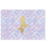 Allenjoy Golden Little Mermaid Crystal Flake Backdrop