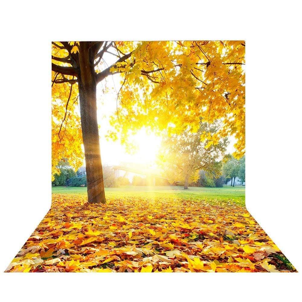 Allenjoy Photographic Autumn  Leaves Golden Sunshine Backdrop - Allenjoystudio