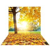 Allenjoy Photographic Autumn  Leaves Golden Sunshine Backdrop