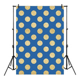 Allenjoy Photographic Background of Blue Golden Dots Patterns Backdrop