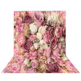 Allenjoy 3D Pink White Flower Wall Backdrop