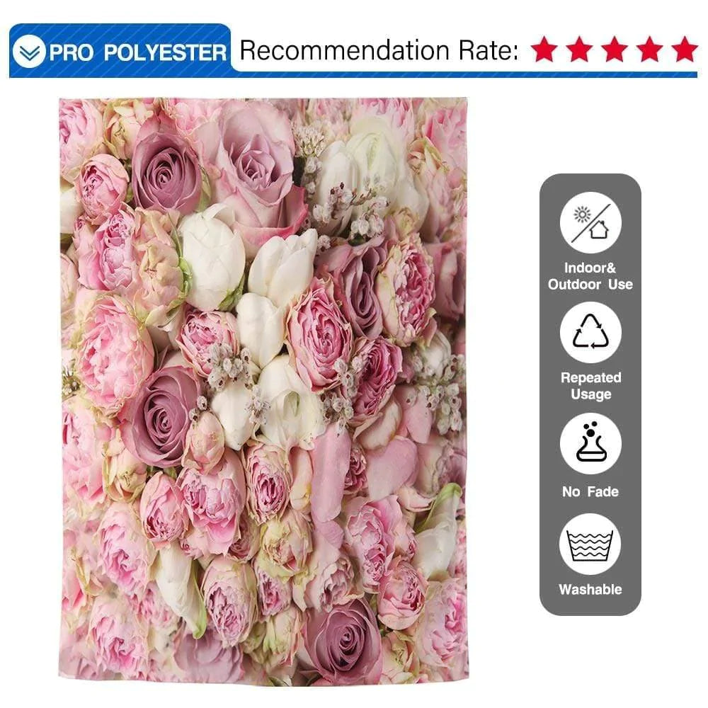 Allenjoy 3D Pink White Rose for Mother's Day Photography Backdrop - Allenjoystudio