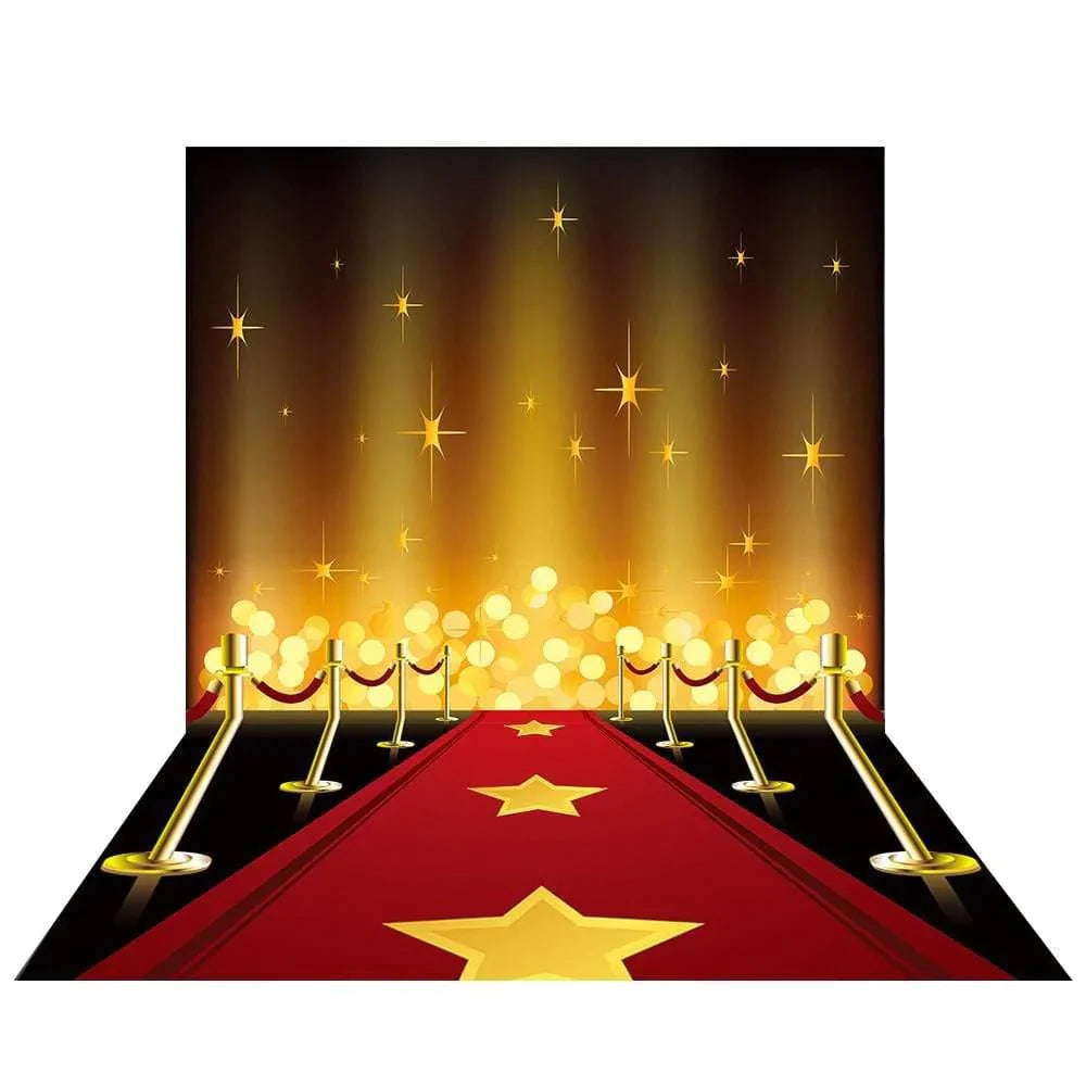 Allenjoy Photographic Hollywood Backdrop Luxuriant Red Carpet Stars for Photoshoot - Allenjoystudio