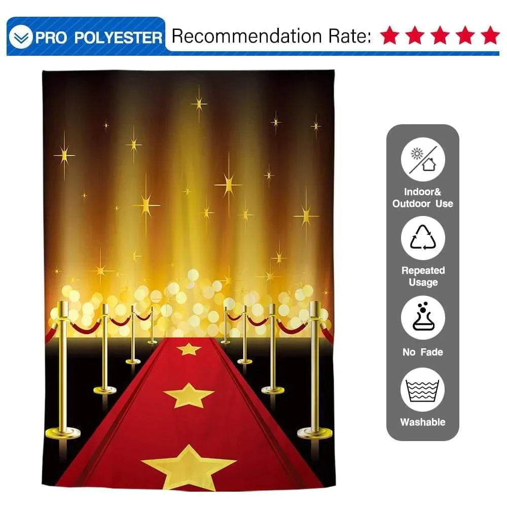 Allenjoy Photographic Hollywood Backdrop Luxuriant Red Carpet Stars for Photoshoot - Allenjoystudio