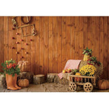 Allenjoy Autumn Wood House Pumpkin Haystack Photography Backdrop