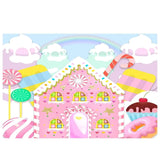 Allenjoy Photography Backdrop Candy House Donut Rainbow Ice Cream Background Photocall - Allenjoystudio