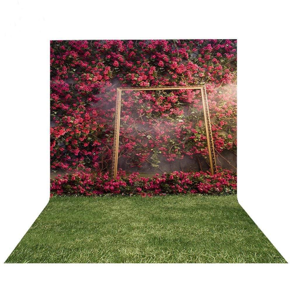 Allenjoy Flower Wall Wedding Spring Nature Grass Frame Background - Allenjoystudio