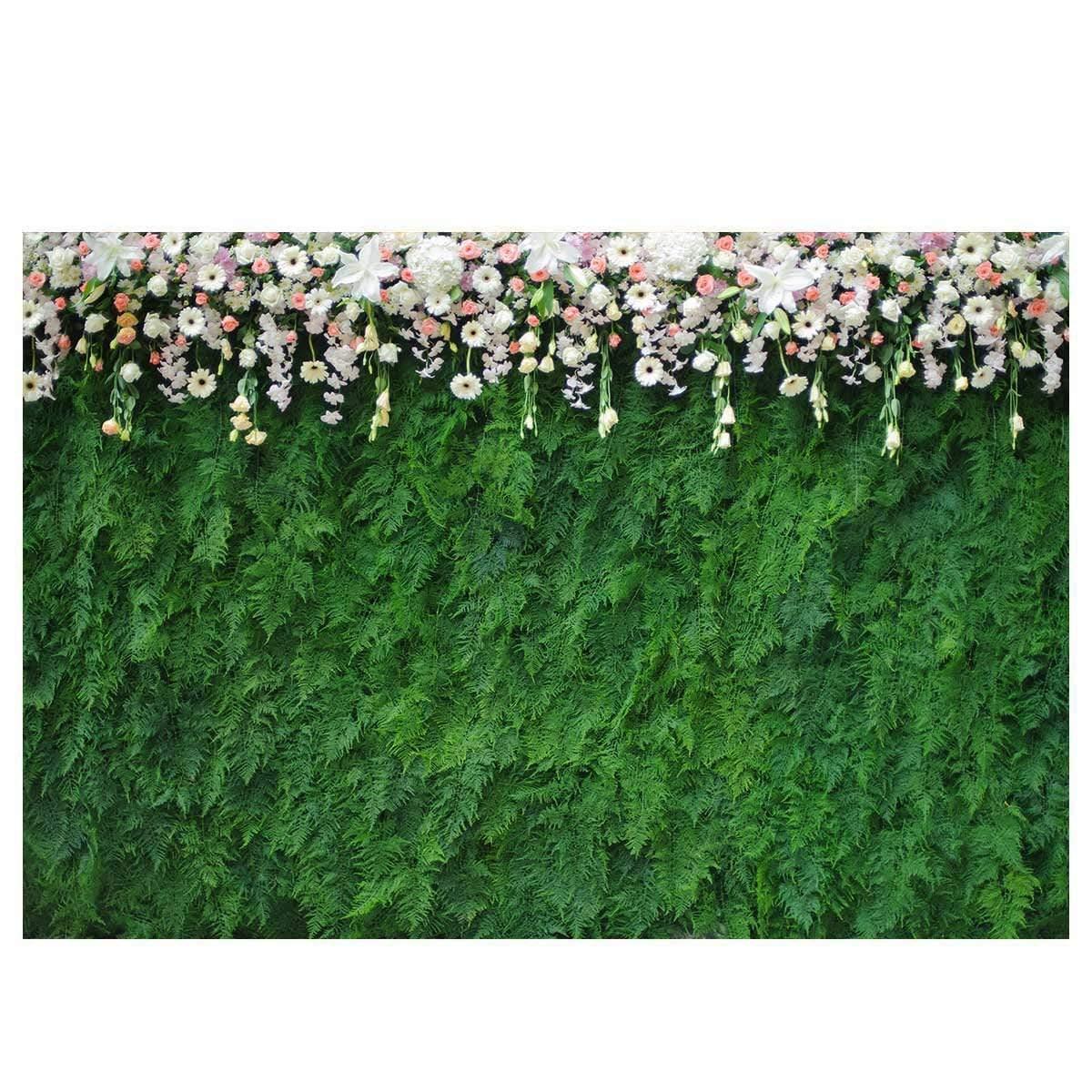 Allenjoy Mother's Day Green Leaves Wall with Floral Backdrop - Allenjoystudio