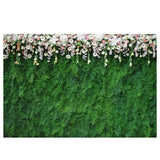Allenjoy Mother's Day Green Leaves Wall with Floral Backdrop