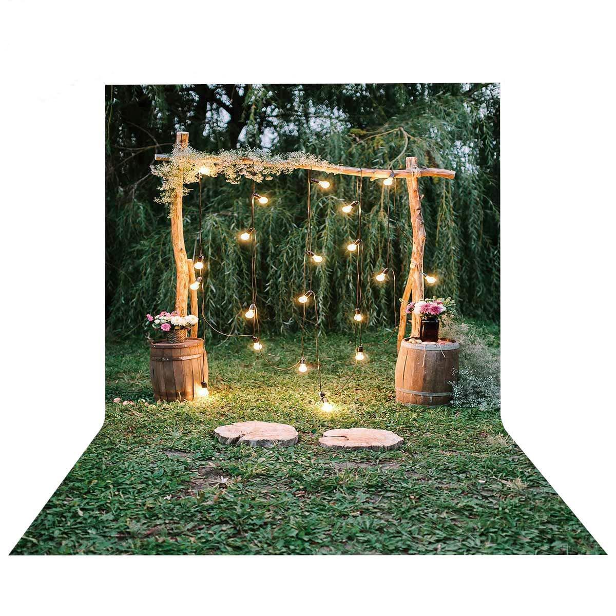 Allenjoy Wedding Glitter Wood Arch Flower Forest Backdrop - Allenjoystudio