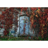 Allenjoy Photography Background Autumn Old Barn Door Leaf Vine Backdrop Photocall