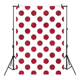 Allenjoy Photography Background of White Backdrop Red Sequin Dots Dropback
