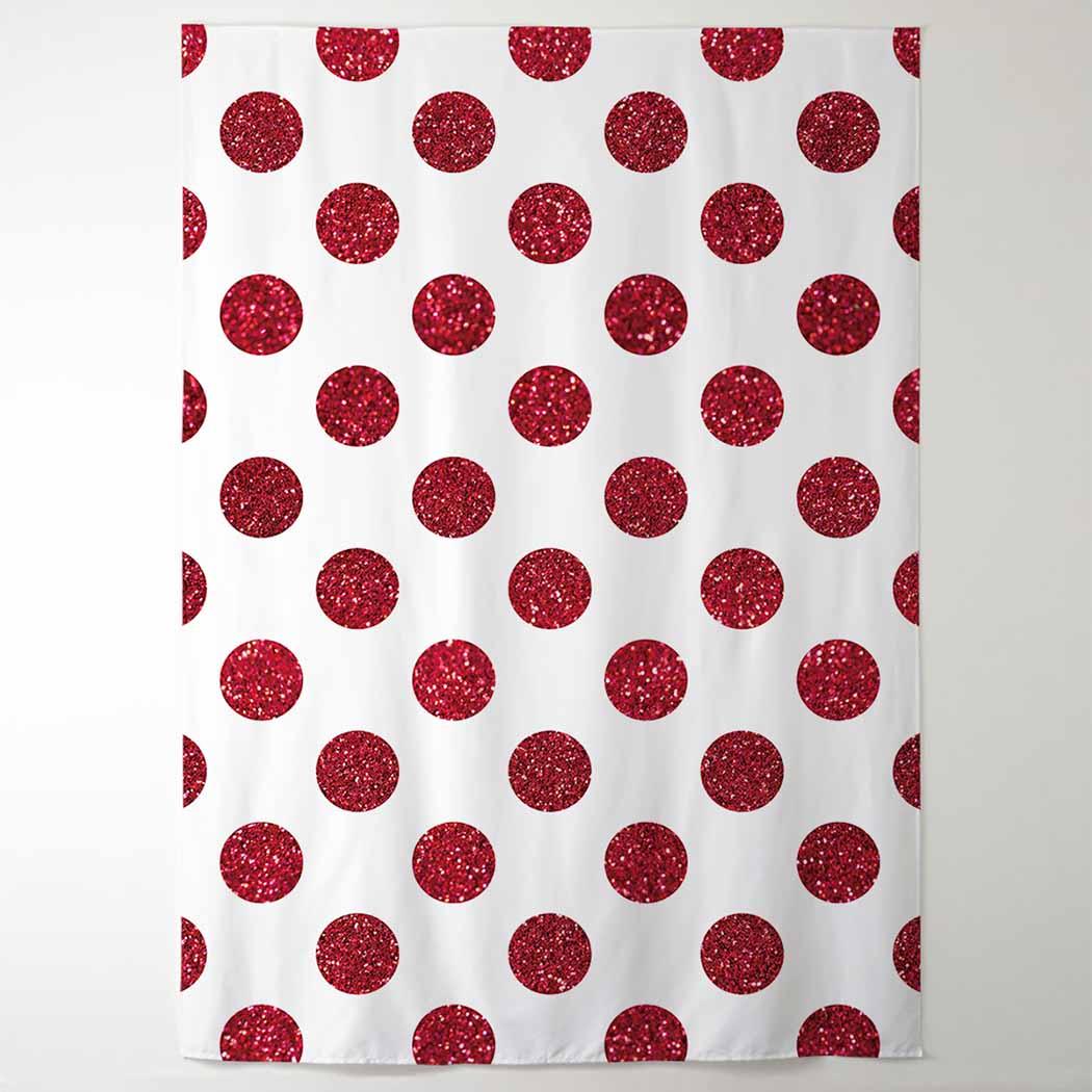 Allenjoy Photography Background of White Backdrop Red Sequin Dots Dropback - Allenjoystudio