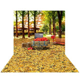 Allenjoy Autumn Thanksgiving Day Sell Apple Maple Leaves Floor Backdrop