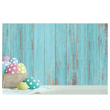 Allenjoy Easter Eggs In Basket Blue Wooden Wall Backdrop - Allenjoystudio