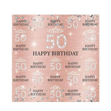 Allenjoy 50th Crown Step and Repeat Diamons Pink Birthday Backdrop