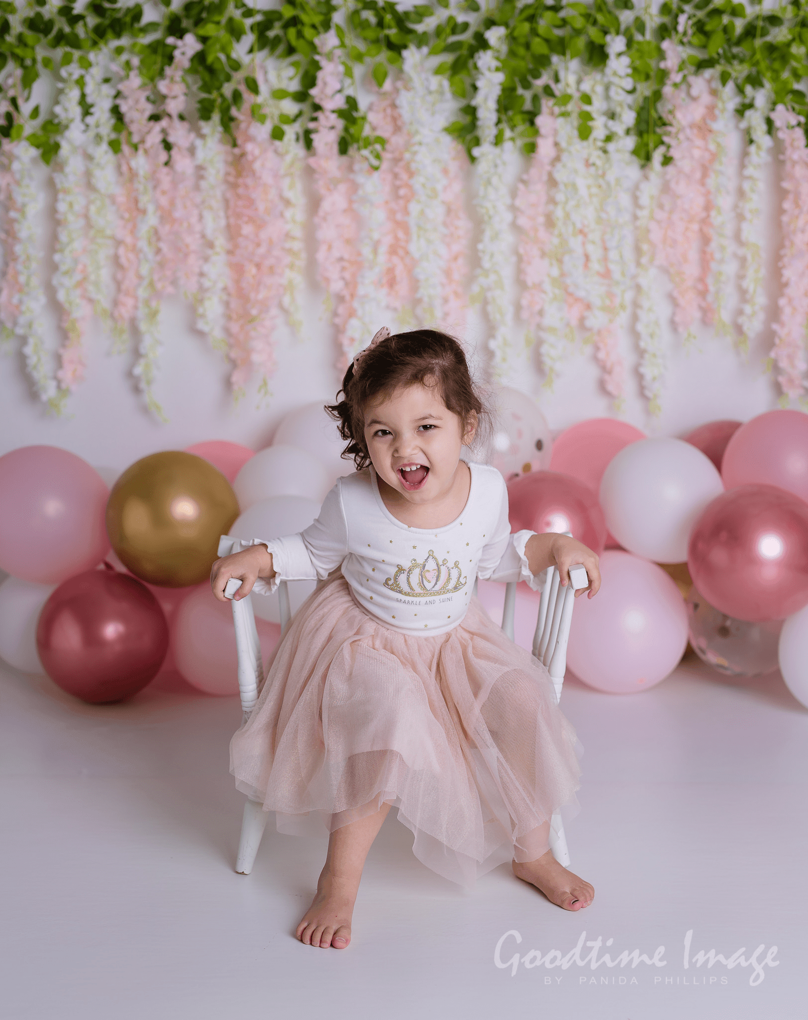 Allenjoy Pink and White Floral Balloon Backdrop for Valentine's Day Designed by Panida Phillips - Allenjoystudio