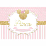Allenjoy Pink Dots and Stripes Bow Golden Backdrop