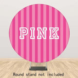 Allenjoy Pink Stripes Round Backdrop for Girls Birthday Party - Allenjoystudio