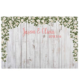 Allenjoy White Floral Wooden Custom Wedding Backdrop