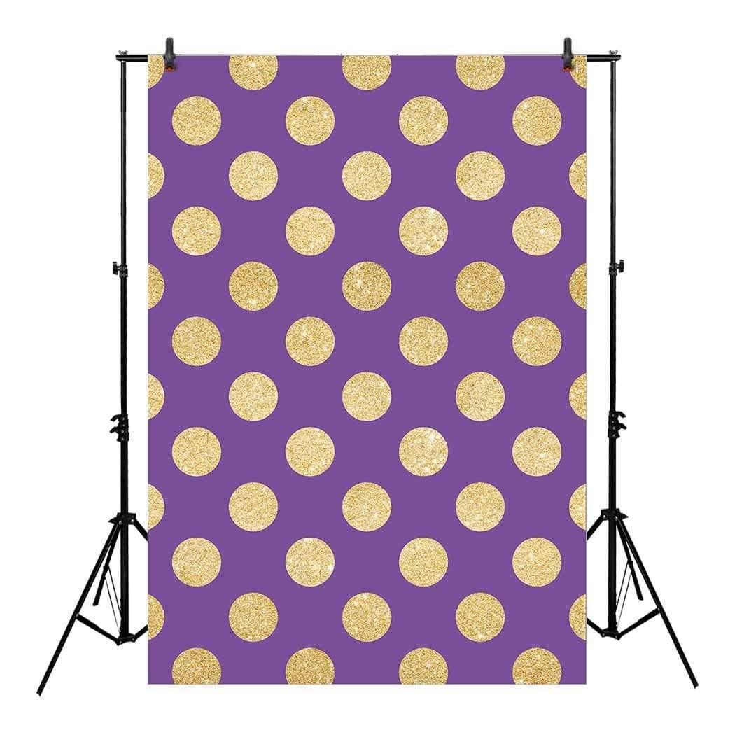 Allenjoy Purple Backdrop Golden Dots Sequin Patterns for Photoshoot - Allenjoystudio