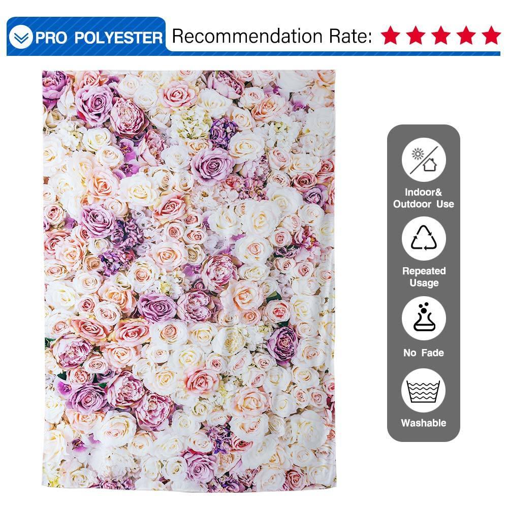 Allenjoy Romantic Purple and Pink Flower Wall Backdrop for Mother's Day - Allenjoystudio