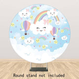 Allenjoy Rainbow Cloud Round Backdrop for Birthday Babyshower - Allenjoystudio