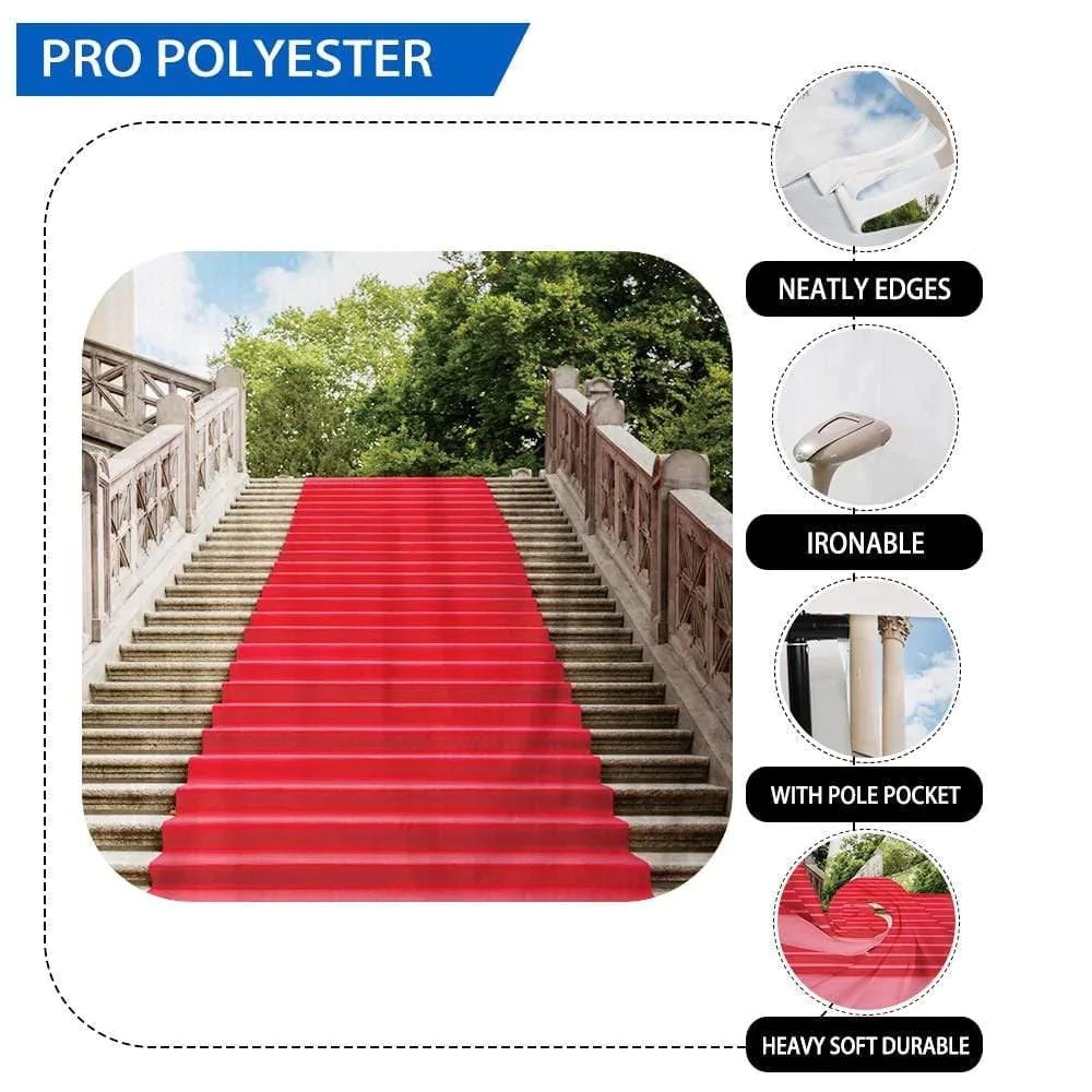 Allenjoy Red Carpet Backgrounds for Photo Blue Sky White Cloud Gorgeous Stairway Backdrop - Allenjoystudio
