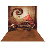 Allenjoy Red Mushroom Alice Wonderland Cute Baby Photo Booth Background for Photo Studio - Allenjoystudio