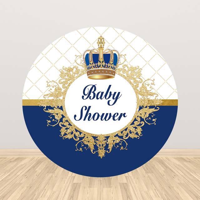 Allenjoy Royal Blue Crown Backdrop  for Baby Shower - Allenjoystudio