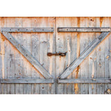 Allenjoy Vintage Orange Gray Barn Wooden Door Backdrop