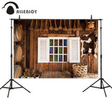 Allenjoy Rustic Window Photography Backdrop Wood House Retro Background Photocall