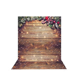 Allenjoy Snowflake Gold Glitter Christmas Wood Floor Photography Backdrop - Allenjoystudio
