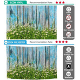 Allenjoy Blue Wooden Wall White Wildflower Bush Spring Backdrop - Allenjoystudio