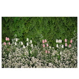 Allenjoy Spring Backdrop Pink and White Flower Green Leave Jungle Background Backdrop