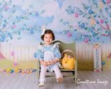 Allenjoy Spring Eggs Easter Tree Watercolor Backdrop for Minisession - Allenjoystudio