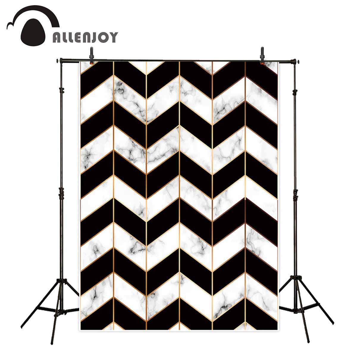 Allenjoy Stripes and Chevron Backdrop White Marble Black Chevron Backdrop for Photo Studio - Allenjoystudio