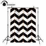 Allenjoy Stripes and Chevron Backdrop White Marble Black Chevron Backdrop for Photo Studio