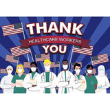 Allenjoy Stripes Backdrop Doc Nurse American Flag Thank You Healthcare Workers Banner - Allenjoystudio