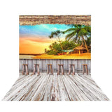 Allenjoy Summer Beach Sunset Coconut Tree Hawaiian Backdrop