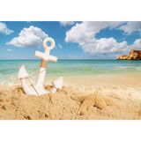 Allenjoy Summer Backdrop Anchor Starfish in Sandy Beach - Allenjoystudio