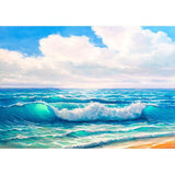Allenjoy Oil Painting Sea Wave Blue Sky Backdrop