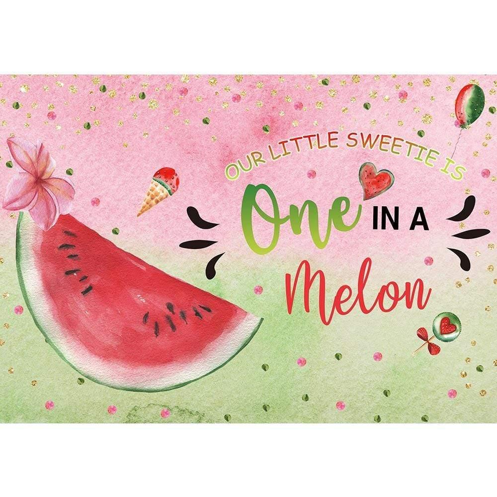 Allenjoy Watermelon Ice Cream Pink 1st Birthday Backdrop - Allenjoystudio
