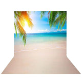 Allenjoy Tropical Coconut Tree Sunshine Blue Sky Beach Backdrop