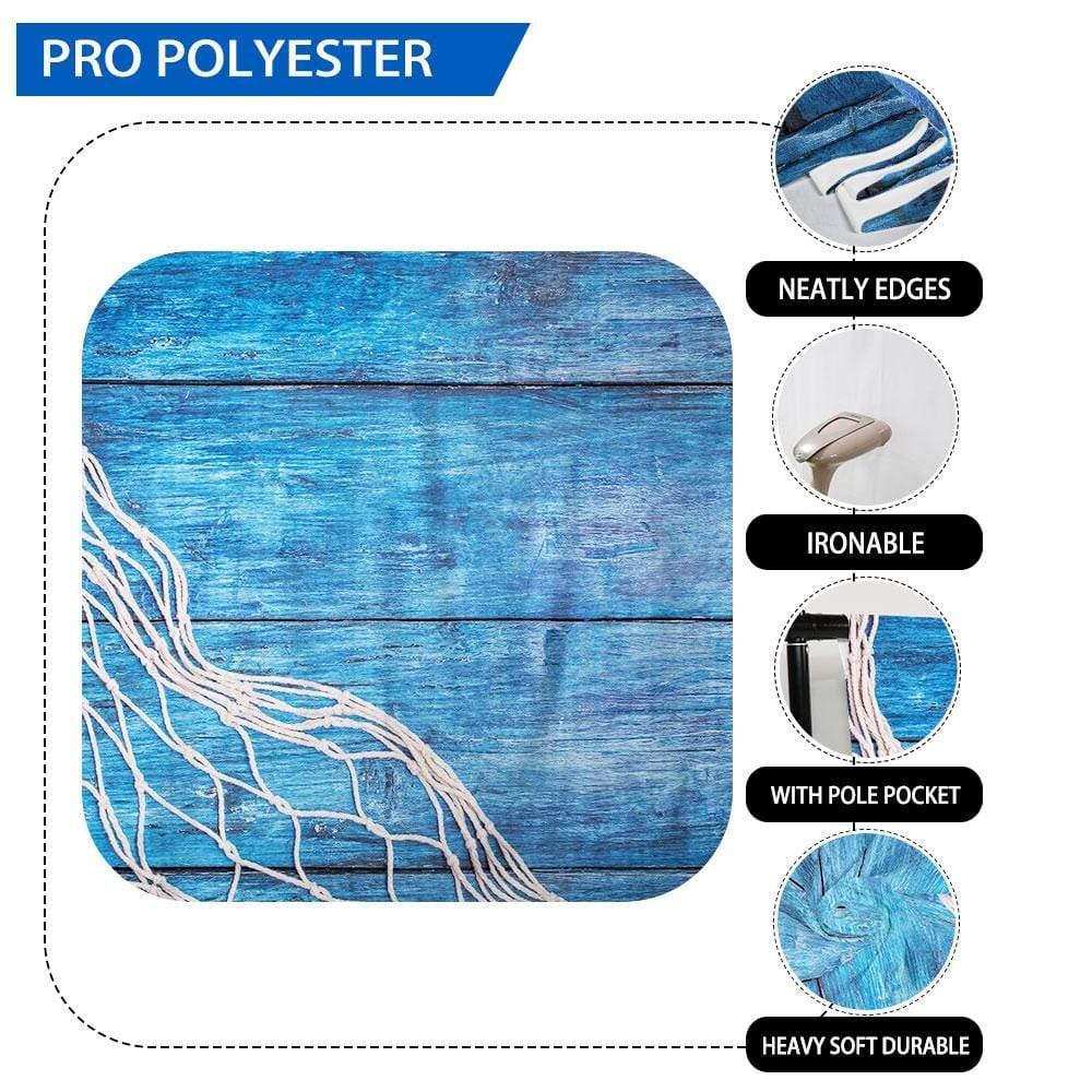 allen fishing net Allenjoy Sea Blue Wood Wall Fishing Net Backdrop