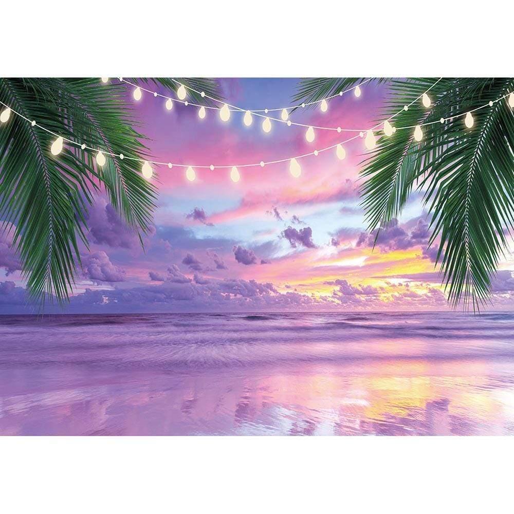Allenjoy Purple Glitter Tropical Wedding Backdrop - Allenjoystudio