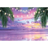 Allenjoy Purple Glitter Tropical Wedding Backdrop