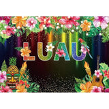 Allenjoy Summer Luau Tropical Floral Glow Birthday Party Backdrop - Allenjoystudio