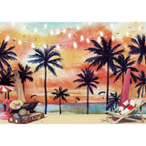 Allenjoy Summer Painting Lighting Sea Coconut Grove Travel  Backdrop - Allenjoystudio