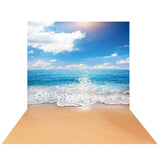 Allenjoy Summer Sandy Beach Ocean Waves Blue Sky Hawaii Backdrop